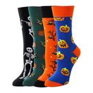 Meias BONANGEL Halloween femininas, 4 pares, estampa de abóbora fantasma