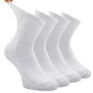 Meias Busy Socks Cotton Crew White, pacote com 4 unidades, GG para homens e mulheres