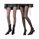 Meias-calças De Nylon Femininas Sensuais Com Listras Cruzadas Na Frente E Costura Traseira, Meias Meias-calças De Nylon Femininas Sensuais Com Listras Cruzadas Na Frente E Costura Traseira, Meias