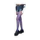 Meias-calças Femininas De Cintura Alta Com Listras E Rede, Estilo Y2K, Com Estampa Floral Vazada Até Meias-calças Femininas De Cintura Alta Com Listras E Rede, Estilo Y2K, Com Estampa Floral Vazada Até