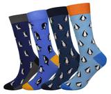 Meias Cansok Animal Penguin para homens, 4 pares, tamanho 8-14