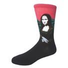 Meias Coloridas Divertidas Obras de Artistas Clássicos - Monalisa Rosa (Leonardo da Vinci)