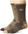 Meias Columbia Moisture Control Crew, pacote com 4, bege, masculinas, 6-12
