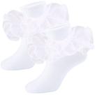Meias com babados Mini angel Girls, vestido duplo de renda com babados, pacote com 2