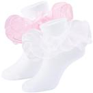 Meias com babados Mini angel Girls, vestido duplo de renda com babados, pacote com 2