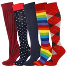 Meias compridas até o joelho Mysocks Plaid Design, pacote múltiplo 602