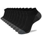 Meias COOVAN, tornozelo, decote, almofada atlética casual masculina x10