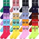 Meias Cuffbow Crazy Funny Emotion para mulheres, pacote com 20 Meias Cuffbow Crazy Funny Emotion para mulheres, pacote com 20