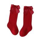 Meias De Algodão Para Meninas Até O Joelho Com Laço Grande Para Crianças, Meias De Inverno E Outono