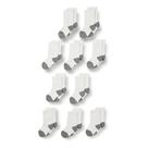Meias de algodão unissex para crianças Amazon Essentials, 10 pares, branca/cinza