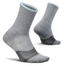 Meias de caminhada Feetures Trail Max Cushion Mini Crew cinza claro