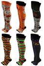 Meias de cano alto SUMONA Multi Neon para mulheres, pacote com 6 pares