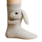 Meias de chão Cute Animal Rabbit Knit, algodão quente, unissex
