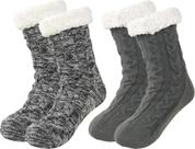 Meias de chinelo BenSorts Fuzzy para homens, 2 pacotes, cinza