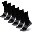 Meias de cobre FOOTPLUS Mid Calf Arch Support, 6 pares, todas pretas