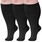 Meias de compressão BODALA Wide Calf Plus Size 20-30 mmHg 3 pares