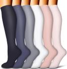 Meias de compressão COOLOVER com cobre, 6 pares, para corrida Meias de compressão COOLOVER com cobre, 6 pares, para corrida