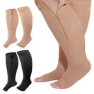 Meias de compressão Hillban Calf Zipper 15-25 mmHg 4XL para excesso de peso