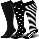 Meias de compressão LEVSOX Plus Size 15-20 mmHg para mulheres e homens