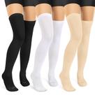 Meias de compressão LEVSOX Thigh High 15-20 mmHg para mulheres, 3 pares