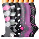 Meias de compressão Sooverki Circulation, 6 pares para mulheres/homens