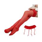 Meias de coxa alta e cinto de liga suspensor para mulheres, top de renda quente, leggings sexy, 1pc