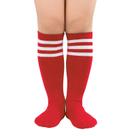 Meias de futebol American Trends para meninas de 3 a 6 anos vermelhas e brancas Meias de futebol American Trends para meninas de 3 a 6 anos vermelhas e brancas