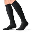 Meias de futebol IRAMY Scrunch Long para homens, jovens e meninos, pretas