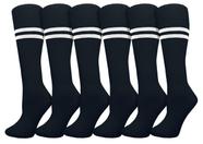 Meias de futebol Winterlace para crianças, 6 pares, meninos e meninas, até o joelho