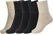 Meias de inverno BomKinta, meias femininas grossas de lã quente, 5 pares