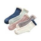 Meias De Inverno Femininas De Lã Coral Grossa, 5 Pares, Conforto E Aquecimento Para O Lar