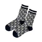 Meias De Lã Grossas Para Mulheres, 12 Pares, Padrão Monograma, Cor Sólida, Respirável, Comprimento Meias De Lã Grossas Para Mulheres, 12 Pares, Padrão Monograma, Cor Sólida, Respirável, Comprimento