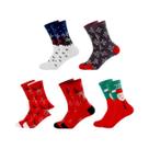 Meias De Natal De Algodão Para Homens E Mulheres, 5 Pares, Presente Engraçado De Inverno Com Tema De
