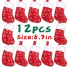 Meias de Natal DIYASY Felt Glitter Snowflake 20 cm 12 unidades Meias de Natal DIYASY Felt Glitter Snowflake 20 cm 12 unidades