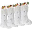 Meias de Natal DIYASY White Faux Fur, pacote com 4, 45 cm Meias de Natal DIYASY White Faux Fur, pacote com 4, 45 cm