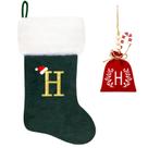 Meias de Natal Eoocan Monogram 50cm Green Velvet Meias de Natal Eoocan Monogram 50cm Green Velvet