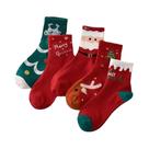 Meias De Natal Femininas 5 Pares Papai Noel Boneco De Neve Kawaii Desenhos Animados Presentes Para