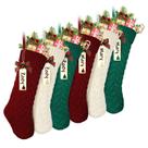 Meias de Natal LIBWYS Knit 18 polegadas, pacote com 6 etiquetas de nome Meias de Natal LIBWYS Knit 18 polegadas, pacote com 6 etiquetas de nome