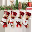 Meias de Natal Minetom 18 cm, pacote com 4, boneco de neve, gato, cachorro, Papai Noel