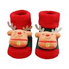 Meias De Natal Para Bebês Recém-Nascidos Antiderrapantes De Pelúcia Quentes Com Estampa De Papai