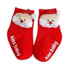 Meias De Natal Vermelhas Para Bebês, Quentes E Tricotadas, Com Estampa De Papai Noel, Árvore De