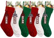 Meias de Natal XIMISHOP, pacote com 6 cabos tricotados 46 cm com etiquetas