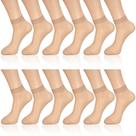 Meias de tornozelo Geyoga Sheer Nylon Transparentes para Mulheres x12