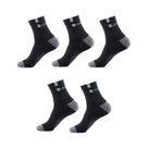Meias De Tornozelo Masculinas Respiráveis De Fibra De Bambu Antiderrapantes 5 Pares Leves