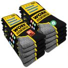 Meias de trabalho SOXCO Crew Length para homens, pretas, 10 pares