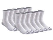 Meias Dickies Dri-tech Moisture Control Mid-Crew brancas 12 pares