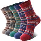 Meias EBMORE, moda feminina, estampada macia, lã, inverno, pacote com 5