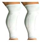 Meias Esportivas Anti Derrapante Infanto Juvenil 34 ao 37 + Canelito Compressão Protetor de Canela