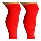 Meias Esportivas Anti Derrapante Infanto Juvenil 34 ao 37 + Canelito Compressão Protetor de Canela