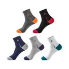 Meias Esportivas Elásticas Masculinas (5 Pares) Antiodor E Absorventes De Suor Para Uso Diário Ao Ar